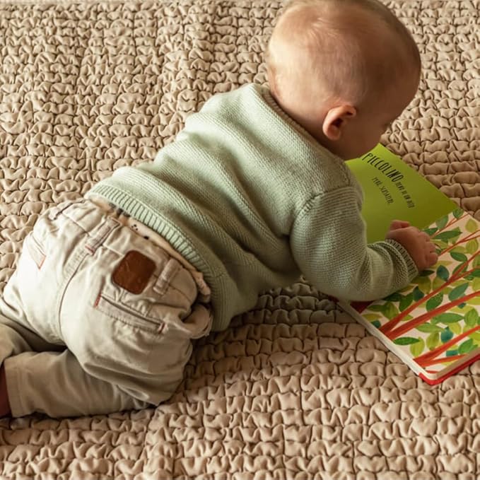 PAULATO BY GA.I.CO. Waterproof Blanket for Bed – King Absorbent Couch Cover – Machine Washable Stain-Resistant Pad for Large Sofa – Pets Cat & Dog Friendly Furniture Protector - Macadamia