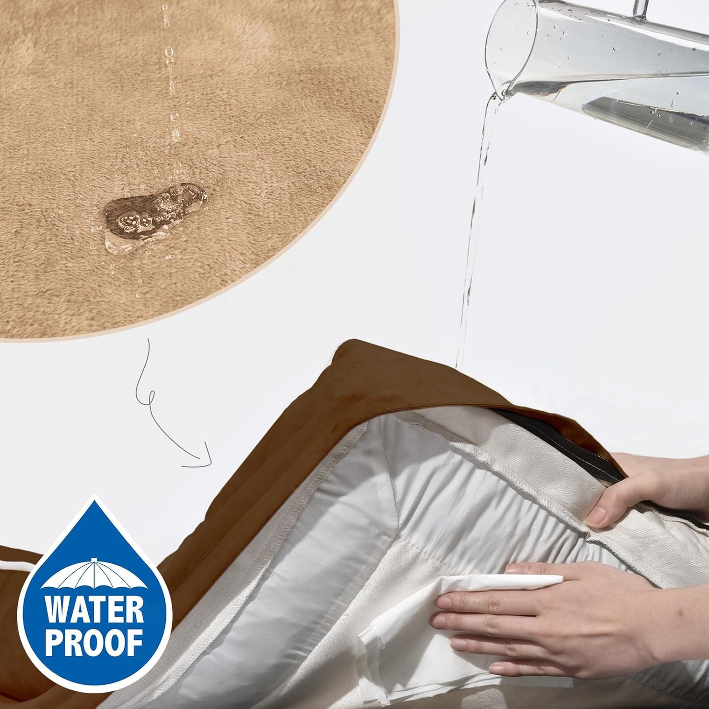 Comfort Expression Small Dog Beds Waterproof Orthopedic Foam Dog Sofa Beds for Medium Dogs Comfy Pet Bed with Washable Removable Cover & Non-Slip Bottom(Small,Brown)