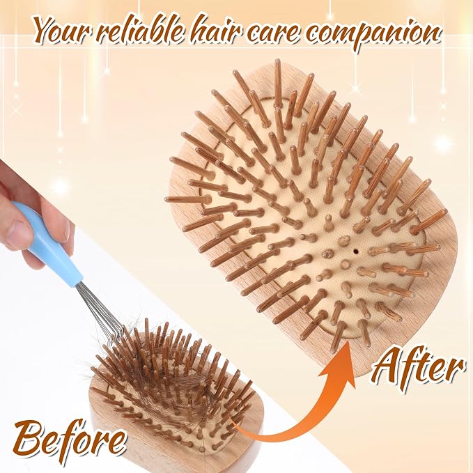 4 Pcs Hairbrush Cleaner Tool Set Hair Brush Cleaner Rake Comb Mini Cleaning Brush with Rake Comb Cleaner for Removing Hair Dust Hair Brush Cleaning Tool for Home and Salon Use