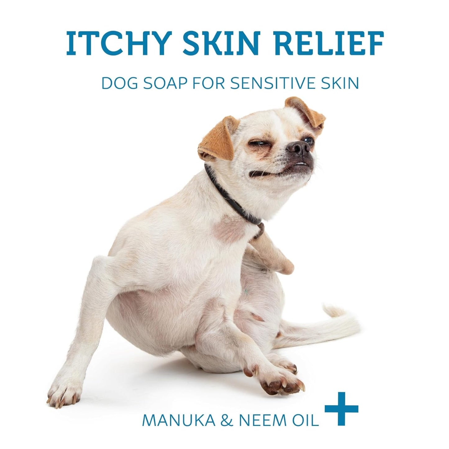 Dog Shampoo Bar Soap for Itchy Skin Relief - Twin Pack - Concentrated Dog Soap for Sensitive Skin with Natural Manuka and Neem Oil to Ease Allergies and Itching