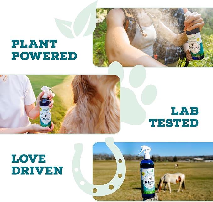 3 Moms Organics TickWise 8oz, Made with All Natural Essential Oils, DEET-Free, Tick and Insect Repellent, Plant Based Essential Oils, All Natural Ingredients Great for Adults, Kids, Dogs & Horses
