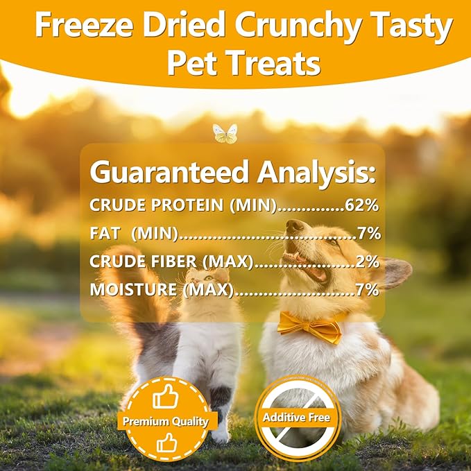 Freeze-Dried Raw Beef Liver Dog Treats, Single Ingredient, High Protein, Grain Free, Gluten Free, Healthy Training Treats & Meal Topper 8.8 oz