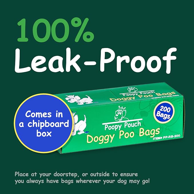 Universal Pet Waste Bags for Dogs & Cats - 200pcs of 8"x13" Green Pet Bags for Poop (Bulk) - Compatible with Most Universal Dog Waste Dispensers - Durable and Provides Easy Clean-Up