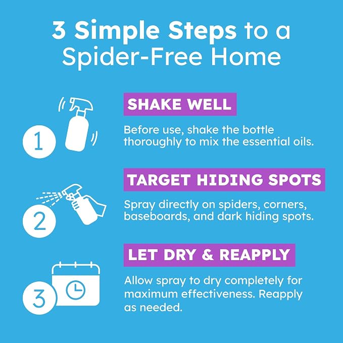 BugMD Pet Safe Spider Repellent Indoor & Outdoor Spray | Natural Spider & Mite Killer with Peppermint Oil to Create a Pest-Free Home - 16oz (Pack of 2)