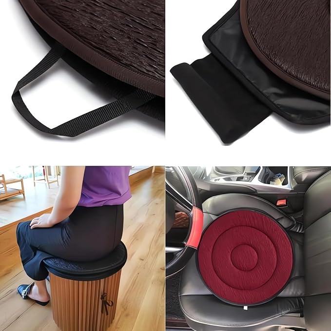360° Rotating Seat Cushion - 2024 New Rotating Car Seat, Swivel Car Seat with Memory Foam, Non-Slip Car Seat Cushion for Elderly Support, Portable Seat Cushion for All Car (Gray)