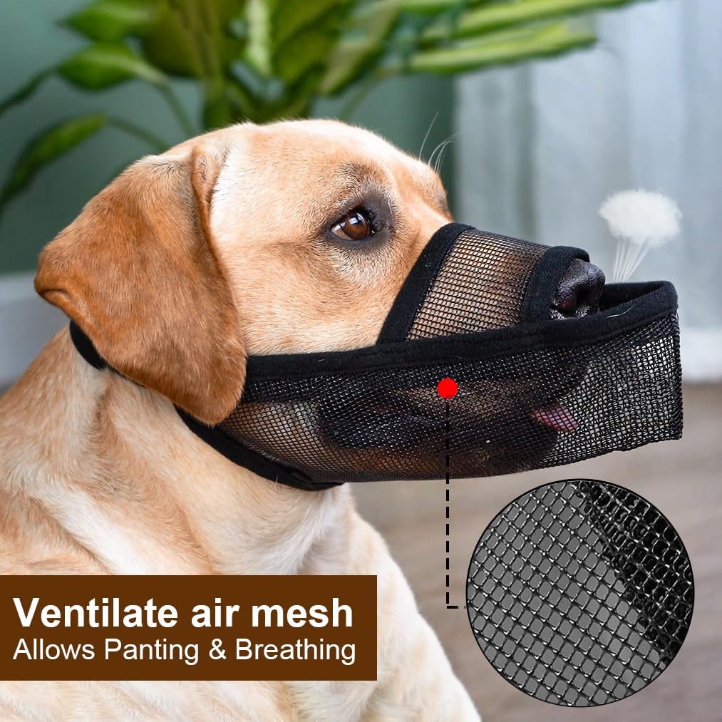 Crazy Felix Nylon Dog Muzzle for Small Medium Large Dogs Dachshund Beagle Poodle Labrador, Air Mesh Breathable and Drinkable Pet Mouth Guard for Anti-Biting Chewing Scavenging(XXXS, Grey)