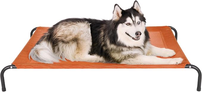 FurHaven Elevated Pet Cots - Cooling & Breathable Nylon Mesh Hammock for Large Dogs/Easy-to-Assemble/Durable and Reinforced/Perfect for Rest & Relaxation Outdoors - Terracotta Red, Extra Large