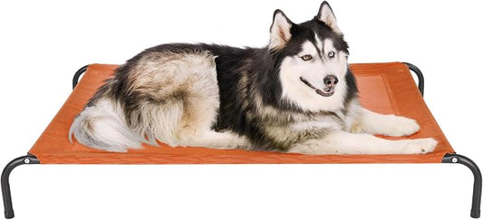FurHaven Elevated Pet Cots - Cooling & Breathable Nylon Mesh Hammock for Large Dogs/Easy-to-Assemble/Durable and Reinforced/Perfect for Rest & Relaxation Outdoors - Terracotta Red, Extra Large