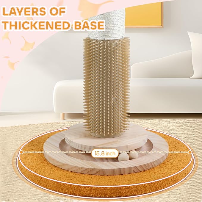 Cat Scratching Post,45'' Tall Artificial Flower Design Scratcher Tree Toys with 3.5Inch Diameter Sisal Rope for Large Kittens