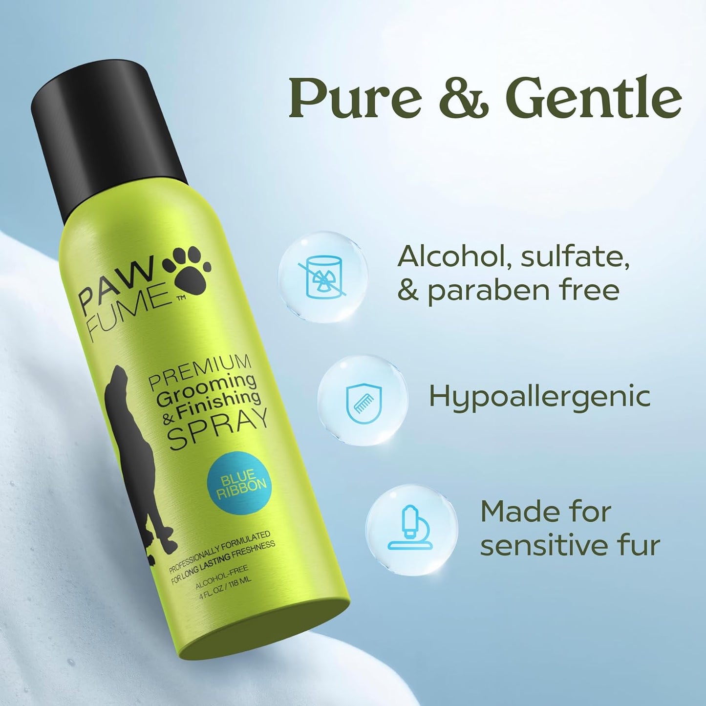 PAWFUME Dog Perfume Spray for Grooming, Blue Ribbon, 2-Pack – Keep Your Pup Fresh All Day – Probiotic, Alcohol-Free, Detangling & Moisturizing – Salon-Quality Dog Spray Deodorizer Perfume