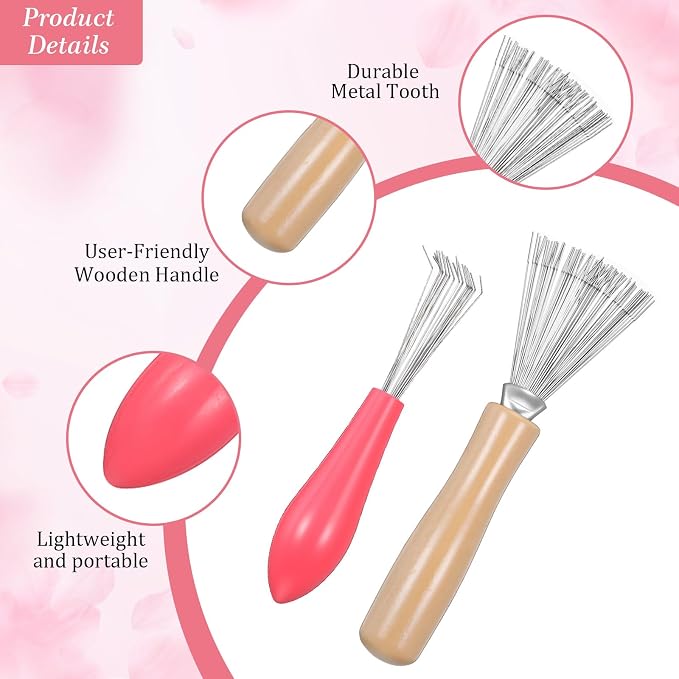 4pcs Comb and Brush Cleaner Tool Set Comb Cleaner Set Hair Brush Cleaners Tool Rake Combs Cleaning Brushes Mini Combs Cleaners Rake, Brushes and Tools for Removing Hair Dust for Home Salon Use