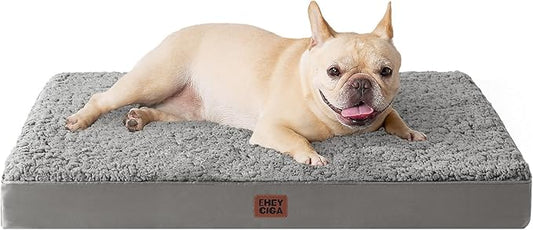 EHEYCIGA Orthopedic Dog Bed Medium with Removable Washable Cover,30x20 | Egg Crate Foam Support, Durable Oxford fabric, Non-Slip Bottom, Machine Washable, Soft Waterproof Plush Pet Bed Mat For Crate