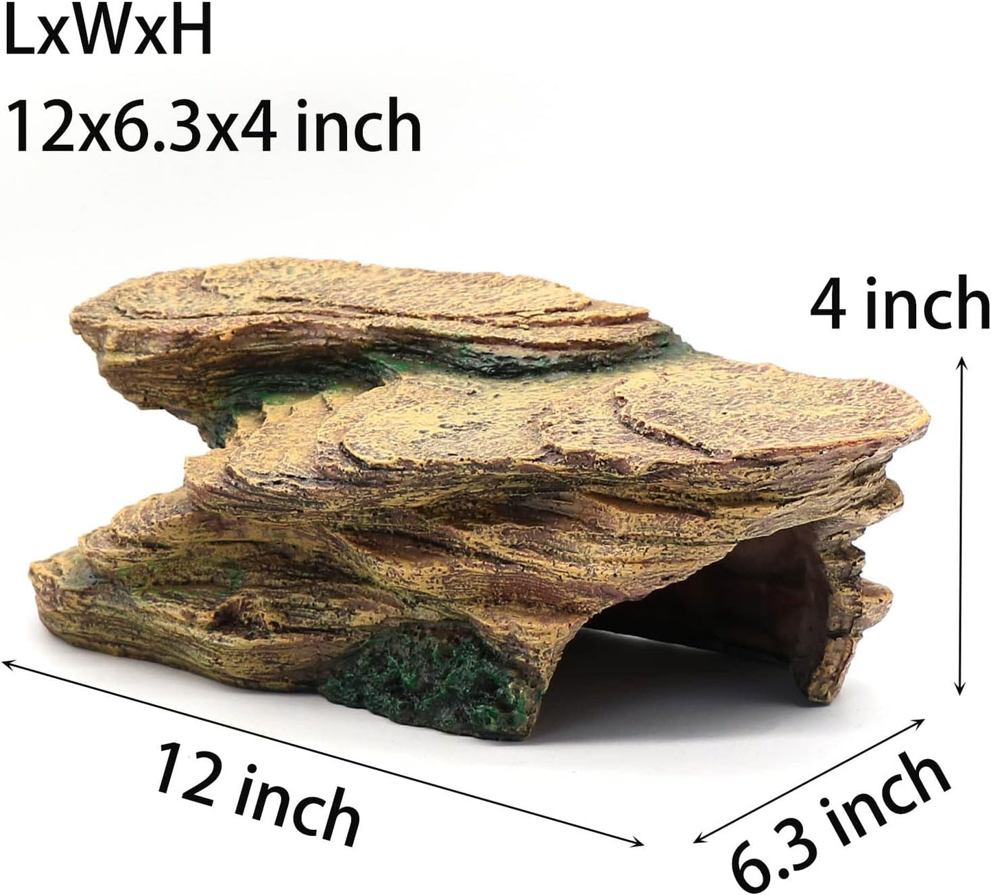 Turtle Basking Platform Shale Scape Step Ledge, Reptile Cave Hideout Turtle Tank Accessories Decorations, Great for Reptiles, Amphibians, Leopard Gecko, Bearded Dragons, Lizard, Frogs