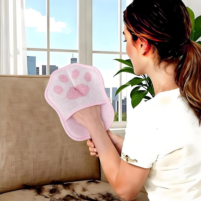 autohawj Pet Hair Removal Glove for Dogs & Cats - Electrostatic Grooming Mitt with Dual-Action Bristles | Reusable Washable Furniture Couch Car Lint Remover Tool