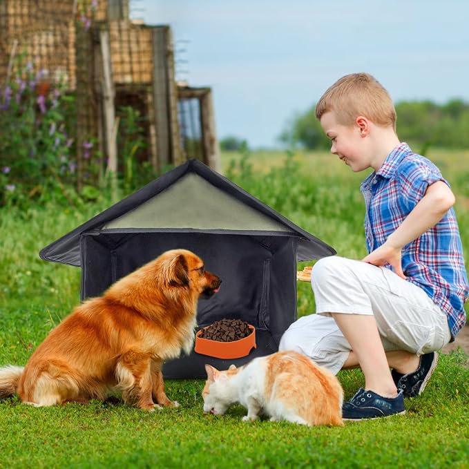 Outdoor Cat Feeding Station for Food and Wate Waterproof Green | Stray Cat Shelter Cat Shelter Outdoor for Cats Birds Rabbits and Small Dog The Detachable Roof Design