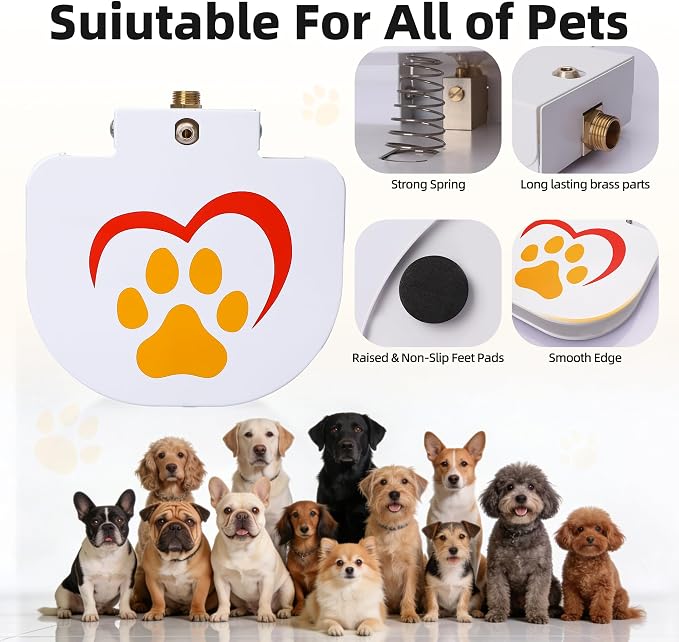 Dog Water Fountain Outdoor,No Electricity Step-On Activated Pet Sprinkler,Paw-Controlled Drinking Dispenser for Large & Small Dogs,Automatic Waterer for Yard, Garden, Lawn