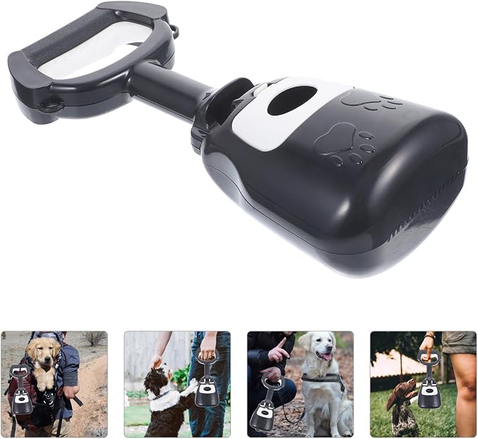 Yardwe Dog Pooper Scooper Heavy-Duty Wear-Resistant Litter Picker with Long Handle for Large Dogs Pet Waste Cleanup Tool Black