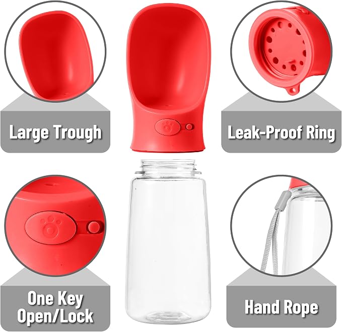 Mr. Pen- Portable Dog Water Bottle, 19 oz, Large | Leak Proof Puppy Water Dispenser with Drinking Feeder for Pets, Outdoor Walking, Hiking, Travel, Not Dishwasher Safe