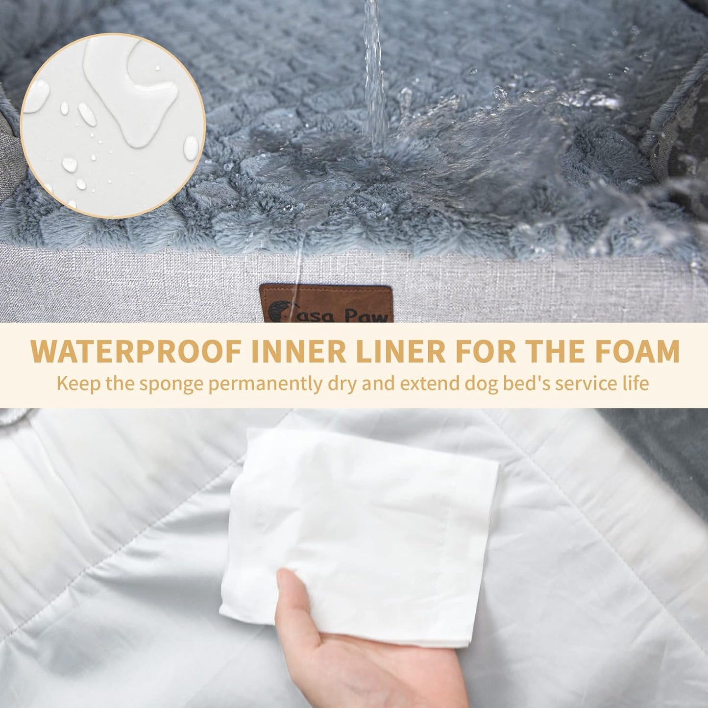 Orthopedic XXL Dog Bed for Extra Large Dogs, Waterproof Memory Foam Dog Beds with Sides, Egg-Crate Foam and Non-Slip Bottom Big Dogs Beds with Washable Removable Cover(XX-Large,Dark Grey)