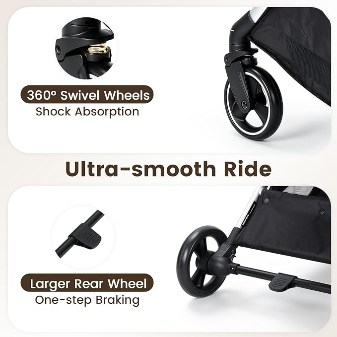 T3 Pro Small Dog Stroller (Beige & Net Wall) | Detachable Carrier, 3-in-1 Stroller, Lightweight, Breathable Mesh Fabric, One-Button Braking, Easy to fold