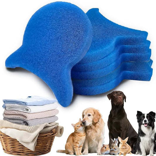 6Pcs Pet Hair Remover for Launday, Reusable Dog&Cat Hair Remover Tool, Effectively Removes Pet Hair, Lint and Dander from Bedding and Clothing,Fits Washers & Dryers,Blue