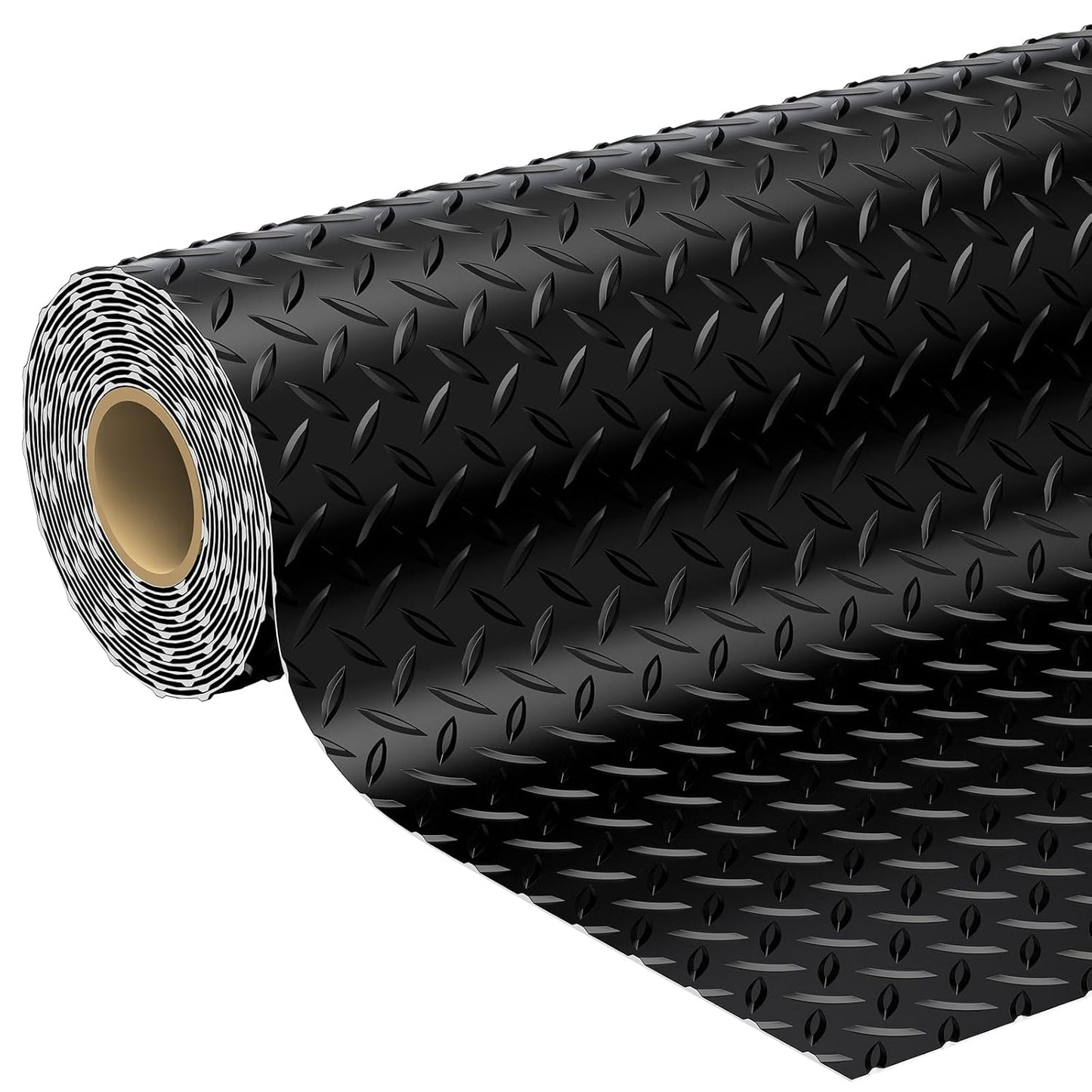 7.8 x 22 FT Garage Floor Mat, 2.8mm Thickness Diamond Plate Vinyl Garage Flooring Roll for Under Car, Large Size 172 SQFT for Large SUVs, MPV, Pickup Truck, RV, Black