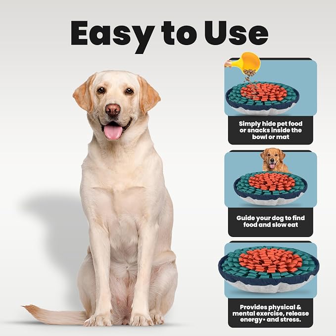 PET ARENA Snuffle Mat Dog Puzzle Toy Slow Feeder for Training & Enrichment | Promotes healthy habits with nose work activities reducing boredom while supporting focus engagement daily exercise routines