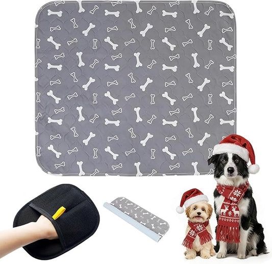 Puppy Pads with Pheromones, Washable Puppy Pee Pads for Dogs Reusable Puppy Pads for Dogs and Cats(with Pet Hair Removal Gloves)