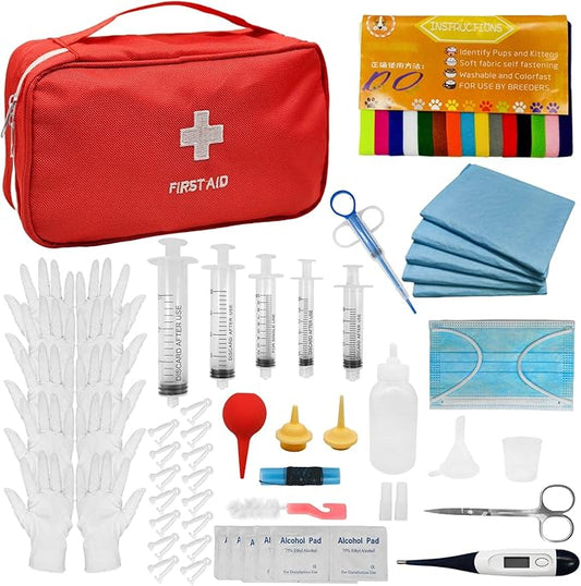Ywingda Whelping Kit for Puppies Birth - Reusable Birthing with 70Piece,Birthing Essentials with Emergency Whelping Supplies,Kitten Bottle Feeding kit for New Born Puppy Supplies and Kitten