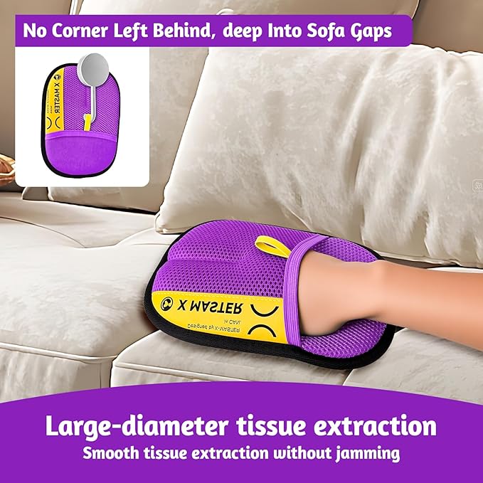 ZOOFLUX 2 Pack Pet Hair Grooming Gloves – Upgraded Mesh + Brush Fabric, Washable Electrostatic Pet Hair Remover for Dogs & Cats – Reusable Glove for Carpet, Furniture, Clothes (Purple)