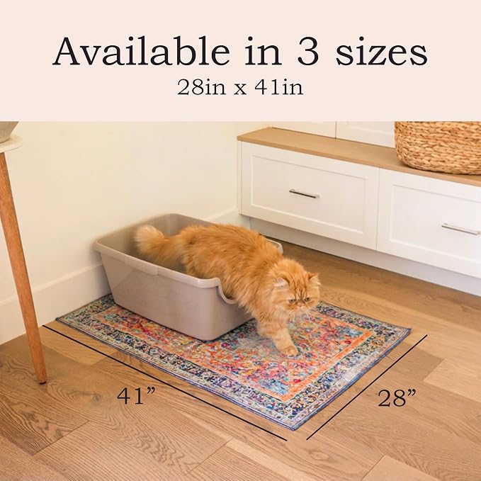 Lovewag Cat Litter Mat, Litter Box Mat, Sage Forest, 28x41, 2 Pack | Washable litter mat cover, kitty litter mat & cat mat for litter box, litter trapping mat, prevents tracking, multi-cat