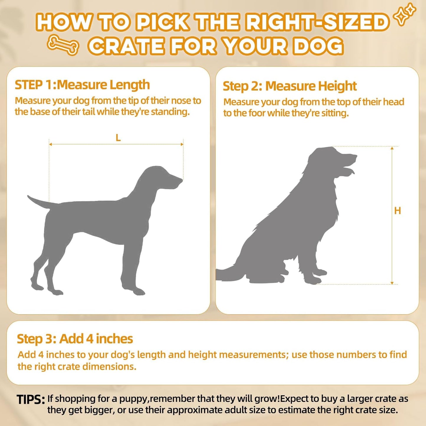 32" Dog Crate Furniture, Double Door Wooden Indoor Dog Kennel Furniture, Decorative Pet Cage End Table with Wheels for Medium and Small Breed Dogs, Size M, Rustic Brown