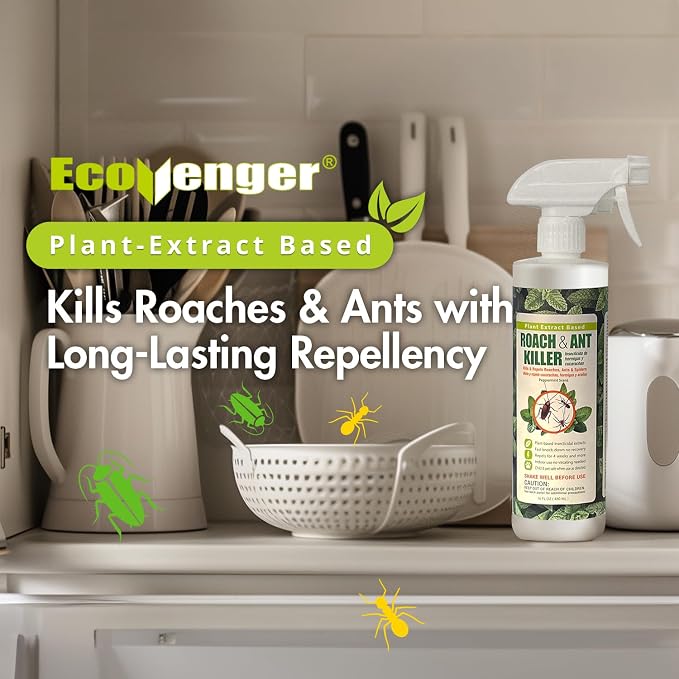 EcoVenger® Roach and Ant Killer 16 oz | Kills on Contact | Extended 4-Week Deterrence | Peppermint Scent | Child and Pet Safe
