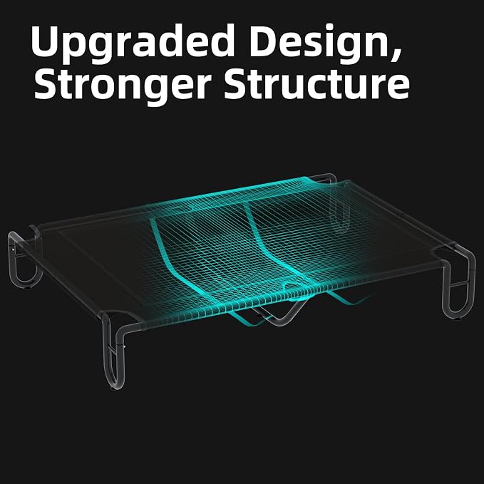 FAYDUDU Elevated Dog Bed Portable Raised Dog Beds with Washable Mesh Cooling Breathable Elevated Pet Bed Large for Indoor and Outdoor Use