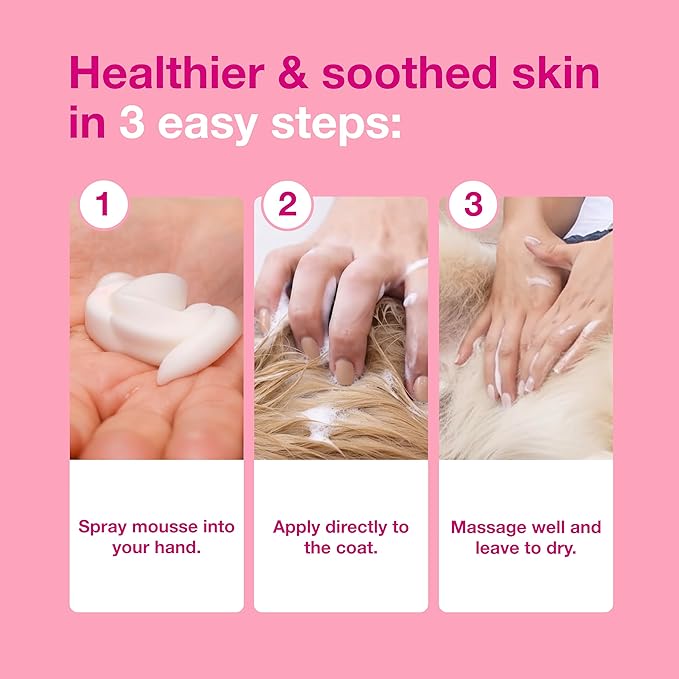 Douxo S3 Calm Mousse, Contains 0.75% Ophytrium, Soothing, For Itchy, Irritated or Allergic Skin, For Dogs and Cats, 5.1 fl. oz. (150mL)