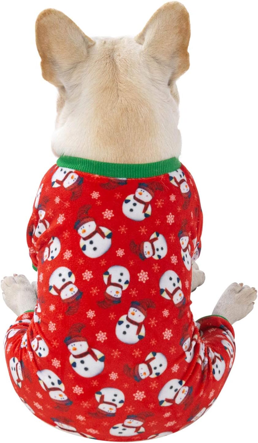 CuteBone Dog Christmas Pajamas Puppy Onesies Small Dogs Soft Pjs Coat Cat Apparel Comfy Pet Clothes Outfit Doggie Bodysuit P136L