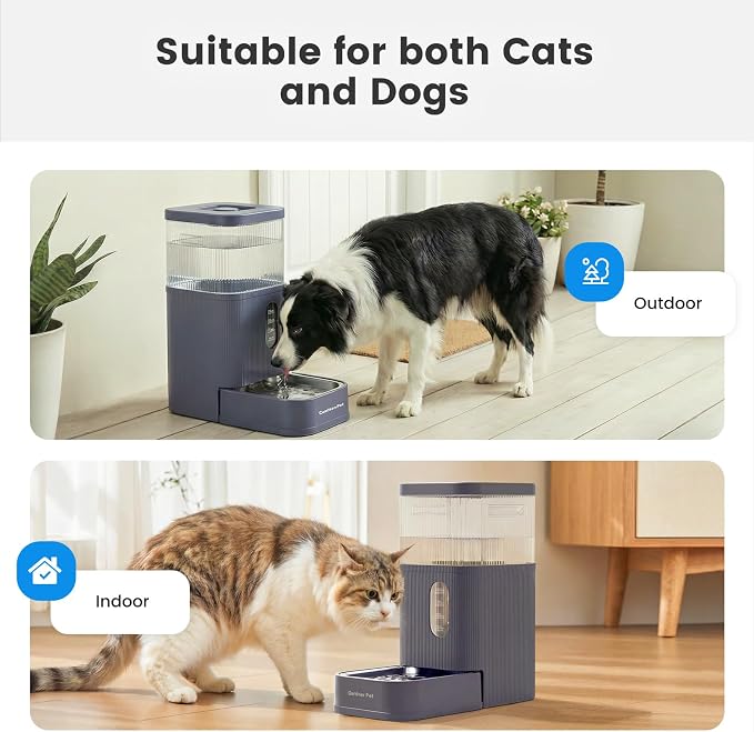 2.9 Gallon Automatic Dog Water Dispenser with Stainless Steel Bowl | BPA-Free, 11L Large Capacity, Stainless Steel Bowl, Maifan Stone Filter, Gravity Auto-Fill, Safe for Cats & Dogs
