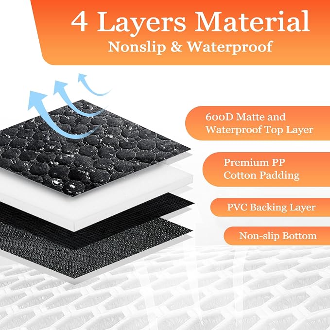 Mancro Waterproof Dog Hammock for Truck, Compatible with F150/RAM, Orange | Visible Mesh Window,Great Gift,Storage Pockets,Effortless Cleaning, designed for full-size trucks, water-resistant polyester