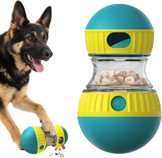 BSISUERM Dog Treat Dispensing Puzzle Toy Adjustable Food Dispenser Slow Feeder Pet Interactive Chase Toy Dog Enrichment Ball for Medium Large Dogs to Keep Them Busy, Extra Large