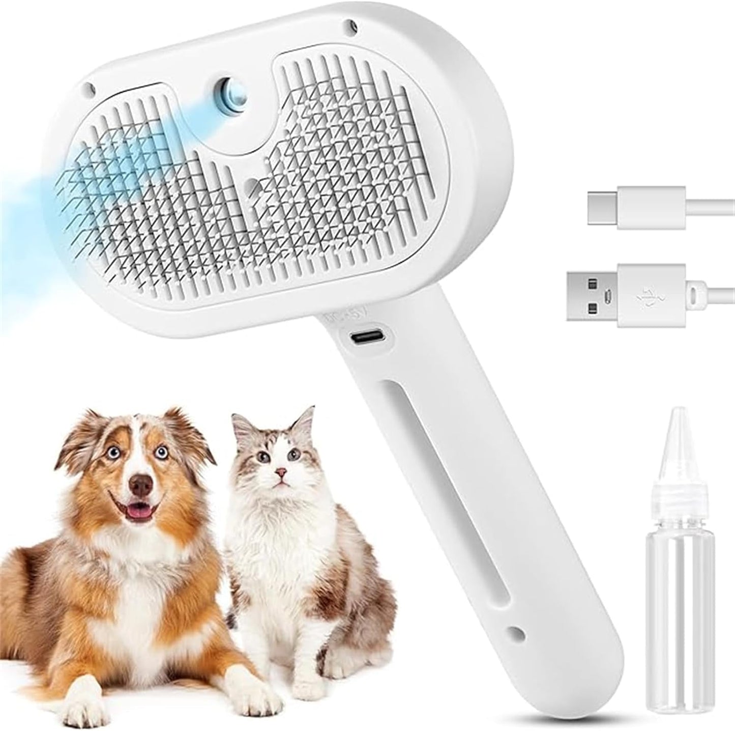 Plufura Essentials Dog Brush, Plufura Pet Brush, Skin Friendly Deshedding Grooming Tool for Dogs & Cats, Pet Hair Brush for Long & Short Hair, Reduces Shedding by 95% (White)