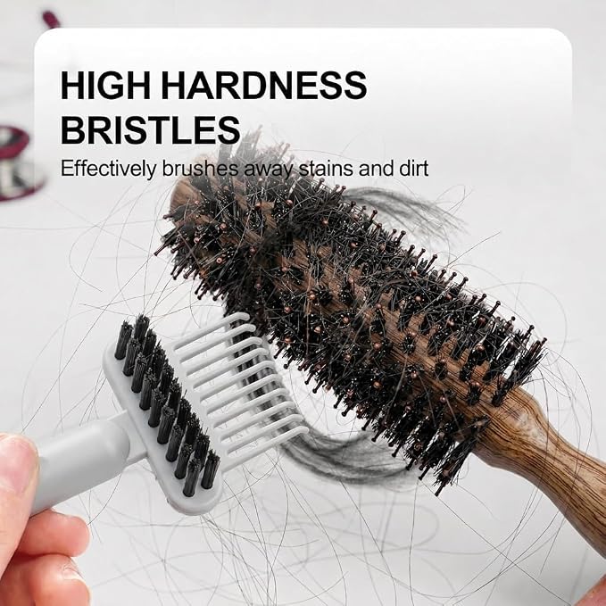 2 Pack Hair Brush Cleaning Tool, 2-in-1 Cleaner Tool, Portable Cleaning Tool Set for Brush Comb Keyboard, Remover Rake for Removing Hair Dust, Home and Salon Use(Green&Grey)