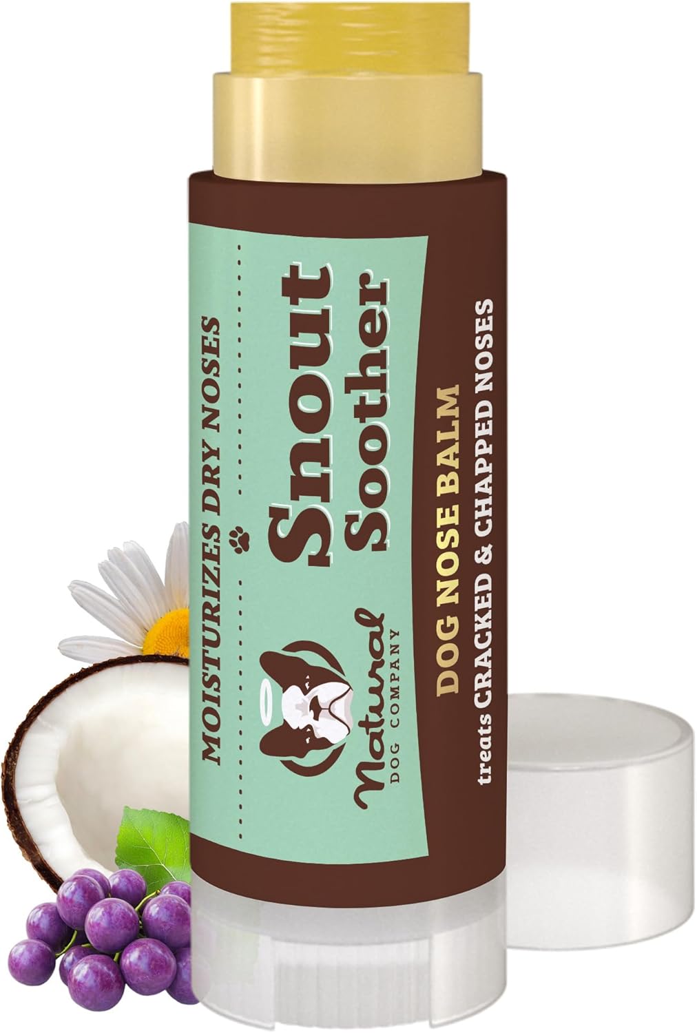 Natural Dog Company Snout Soother, Dog Nose Balm, Wax & Cream for Dry, Cracked Noses, Heals & Moisturizes with Shea Butter & Coconut Oil, Lick-Safe Nose Butter, Made in USA, 0.15 oz. Stick