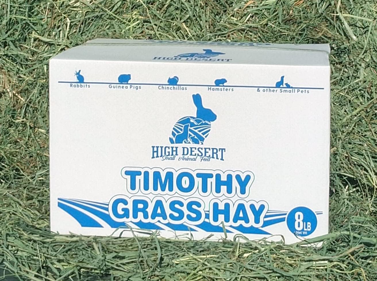 High Desert 2nd Cutting Timothy Grass Hay for Rabbits, Guinea Pigs, Chinchillas & Small Pets – Premium Hand-Packed Natural Hay, High-Fiber, Additive-Free, Grown in USA – 8 lb Box
