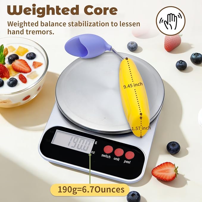 Anti-Tremor Spill Shield Spoon for Hand Tremors Parkinsons, Weighted Adaptive Utensils with Large Enclosed Scoop, Ergonomic Non-Slip Handle, Dishwasher Safe (Yellow, Forward-Tilt)