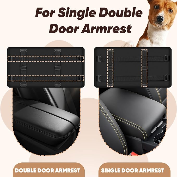 QUMY Middle Center Console Dog Car Seats for Small Dogs Up to 11lbs, Khaki | Portable Dog Booster Car Seat, Multi-Purpose Puppy CarSeat with Adjustable Harness, Small Dog Cat Pet Car Carriers for Travel