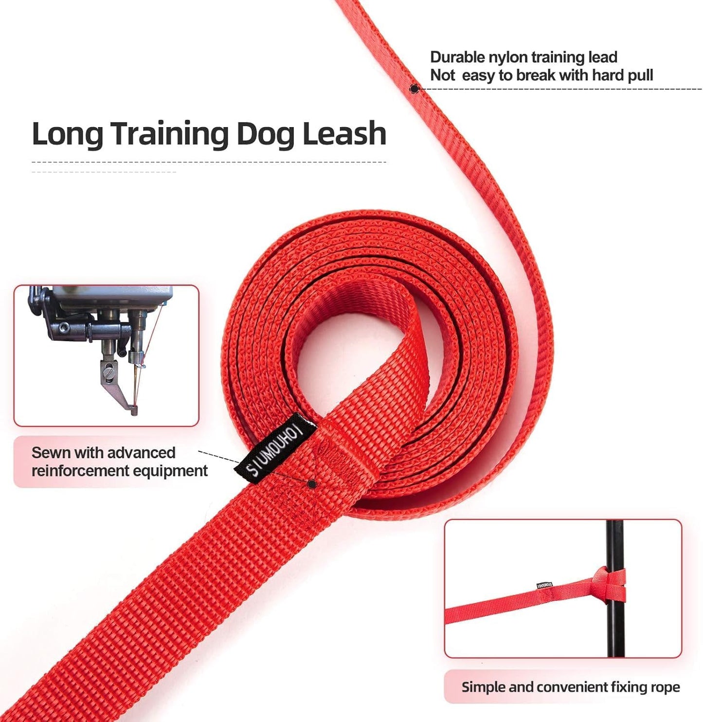 Dog/Puppy Obedience Recall Training Agility Lead - 15ft 20ft 30ft 40ft 50ft Training Leash - Great for Play, Camping, or Backyard (Rainbow, 20 Feet)