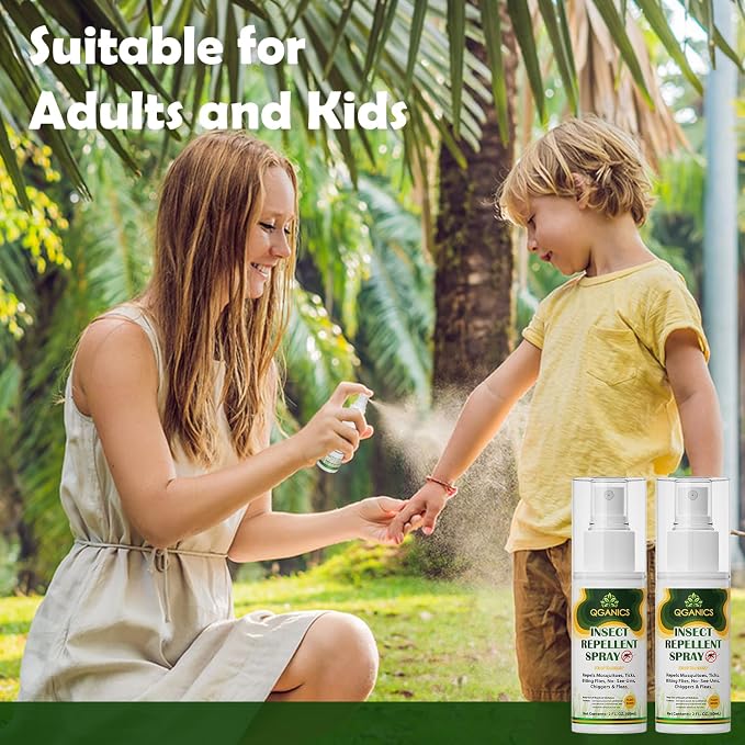 Mosquito Repellent Spray for Body 2 Pack, Bug Spray Travel Size Plant-Based, DEET-Free, Insect Repellent Spray for Skin 2 Fl Oz