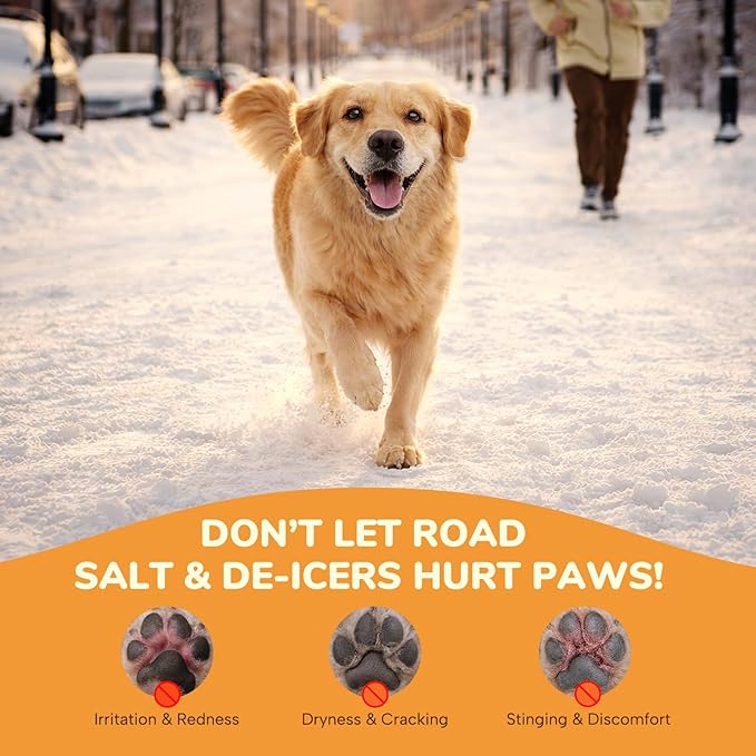 Lick-Safe Dog Paw & Nose Balm | 2.1 oz All Natural Wax with Coconut Oil & Shea Butter | Winter Snow, Road Salt & Hot Pavement Protector | Moisturizer & Soother for Dry, Cracked Pads & Snouts