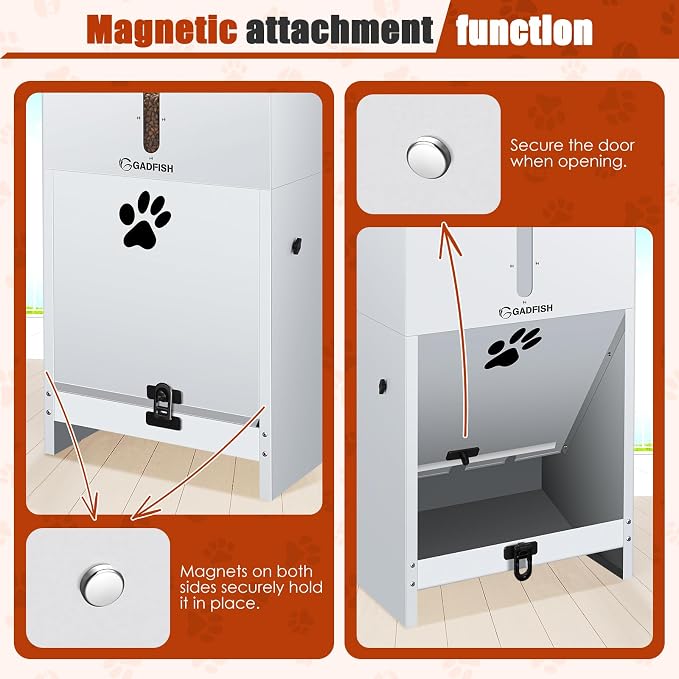 60 lbs Large Automatic Dog Feeder, Outdoor Heavy Duty Pet Feeder for Large Breed Dogs, with Viewing Window and Lockable Door