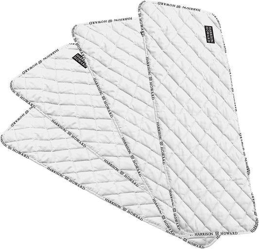 Harrison Howard Medicine-Retaining Shock-Absorbing Pressure Sores Prevention Quilted Leg Wraps for Horse Set of 4-White M